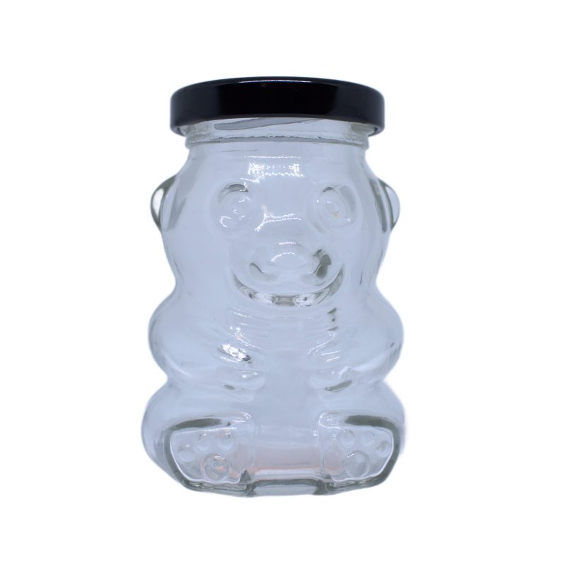 Stiklainis „Meškiukas” su juodu dangteliu 275ml