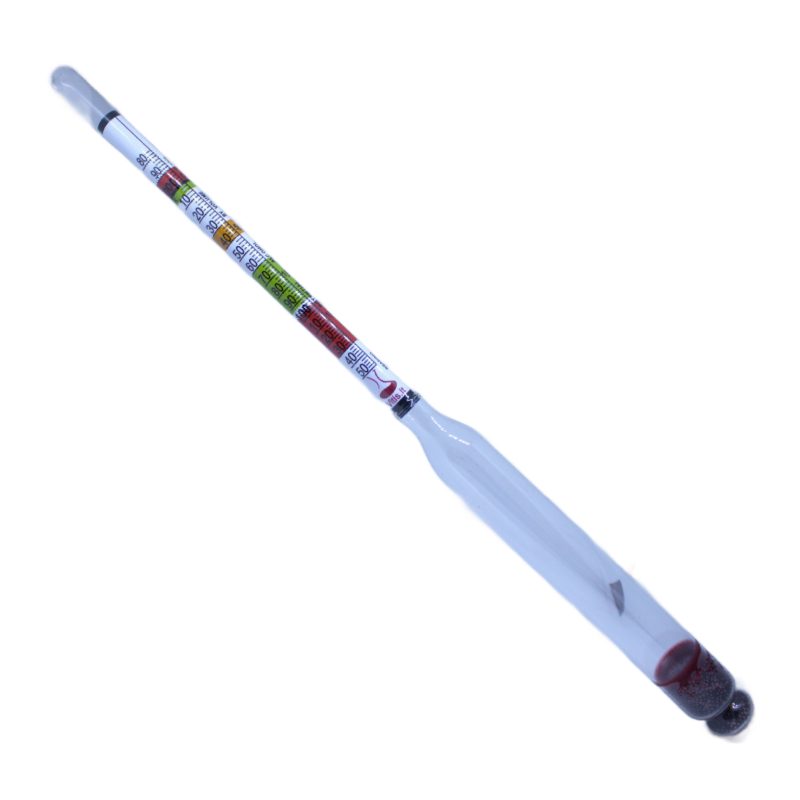 Hidrometras su 3 skalėm, 0-18%p.Alk, 60-340g CukrausL, 0.980-1150SG