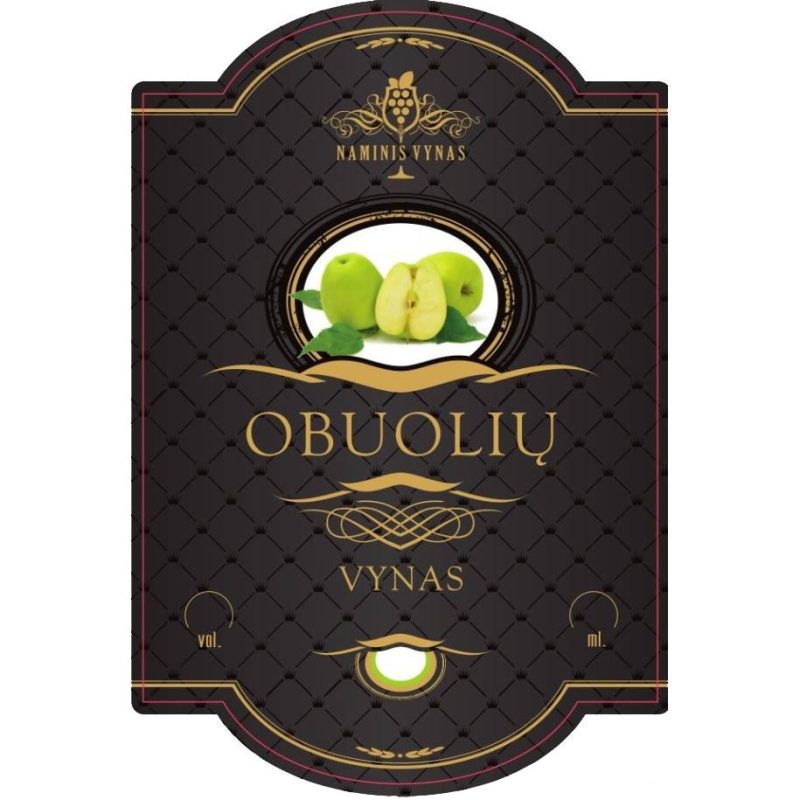 Etiketė JUODA Obuolių vynas