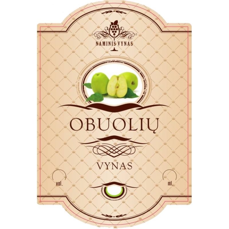 Etiketė KREMINĖ Obuolių vynas