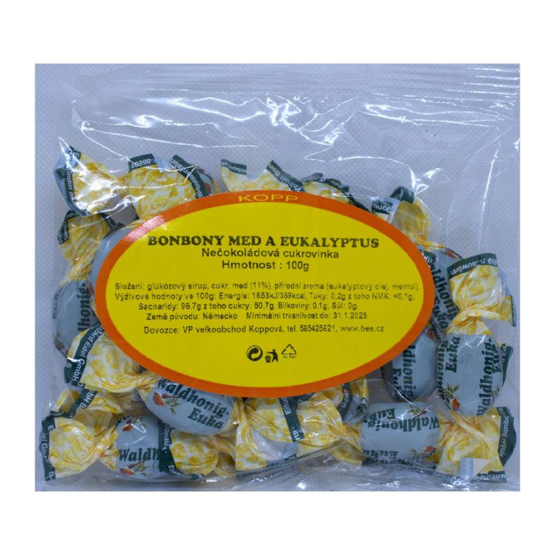 Medaus saldainiai su eukaliptu 100g