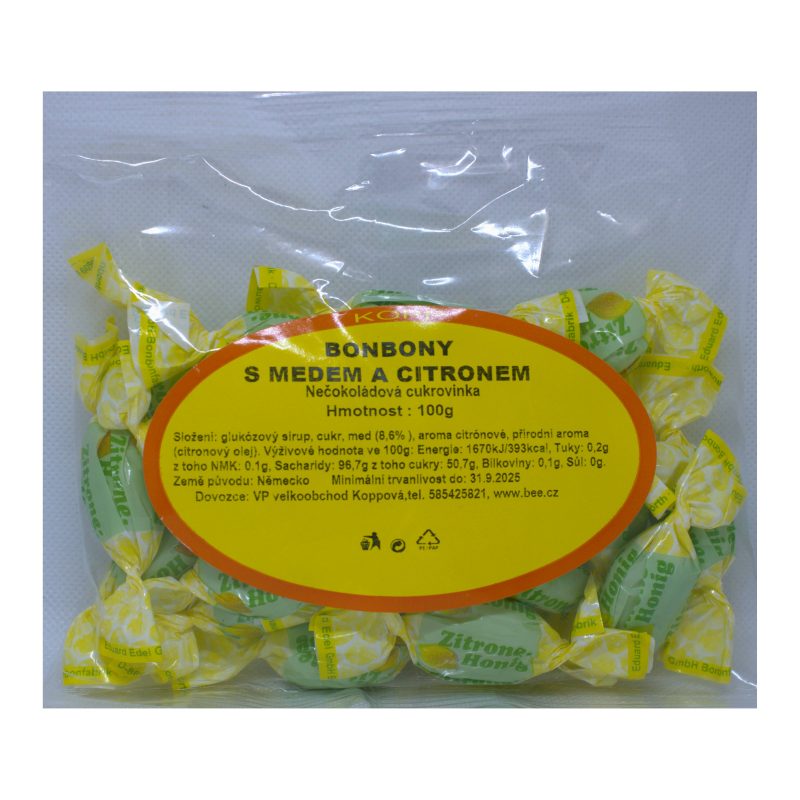 Medaus saldainiai su citrina 100g
