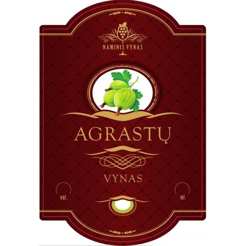 Etiketė bordo Agrastų vynas