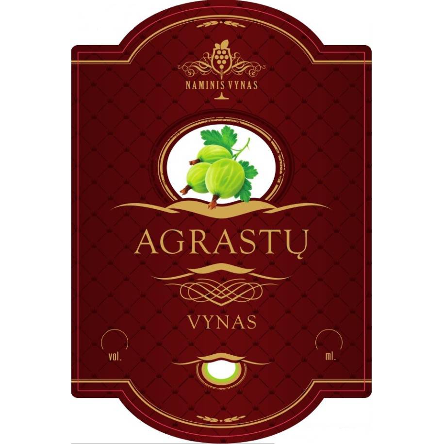 Etiketė bordo Agrastų vynas