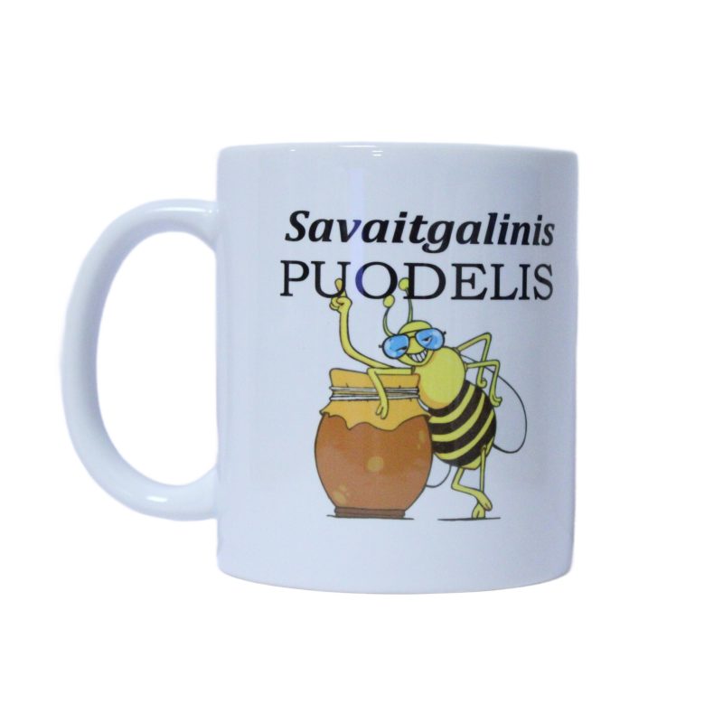 Puodelis su užrašu