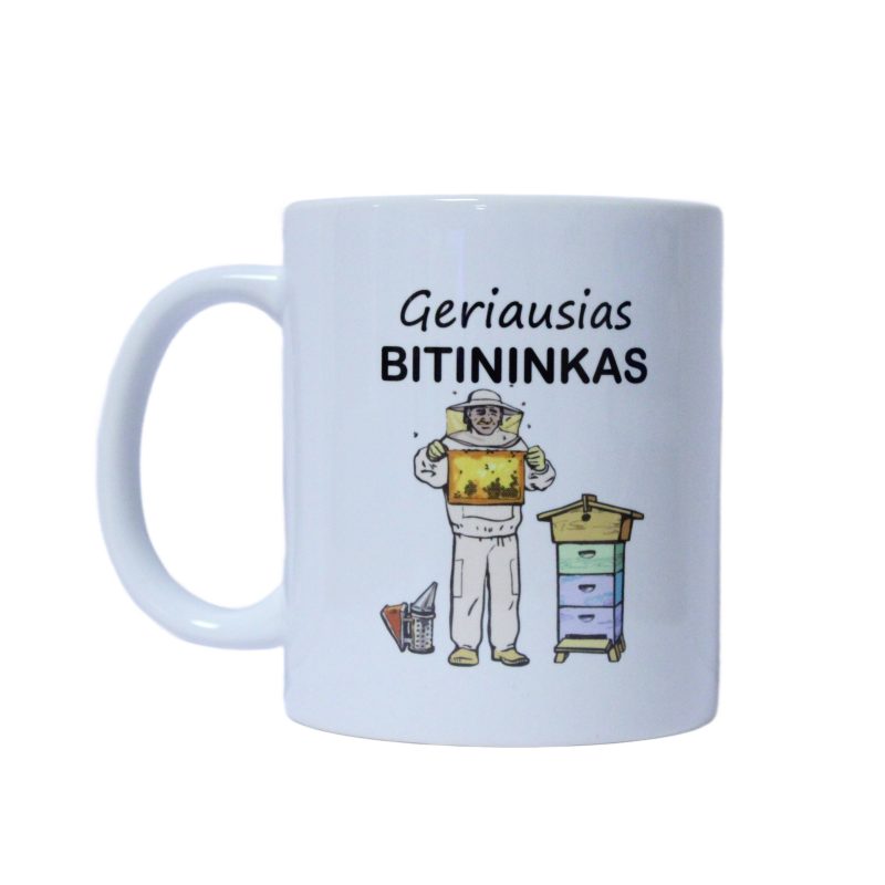 Puodelis su užrašu