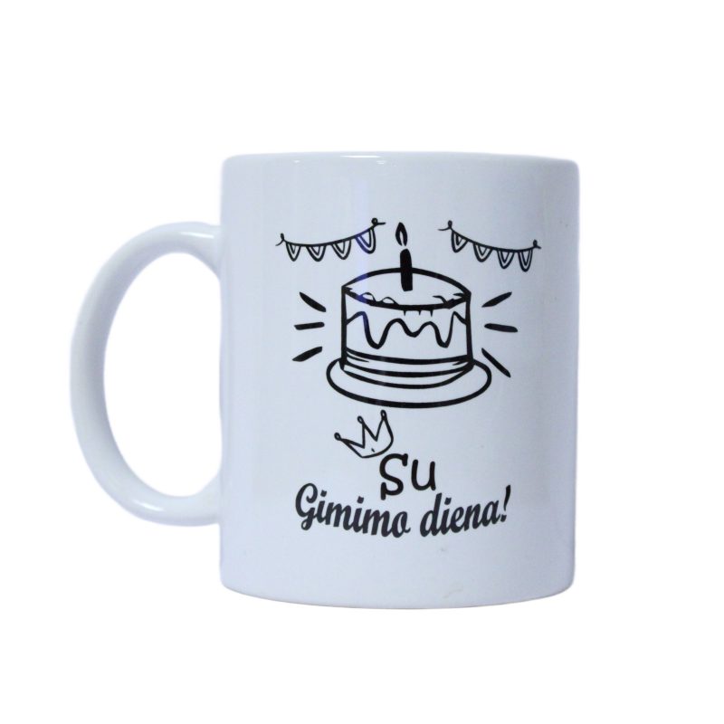 Puodelis su užrašu