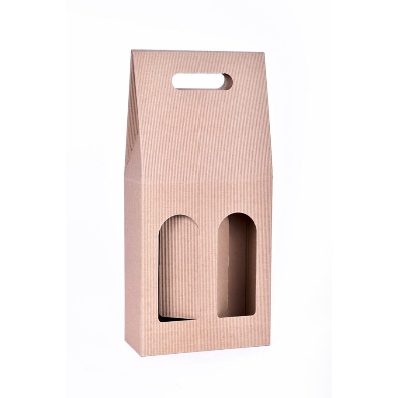 Dvivietė butelio dėžutė su rankena