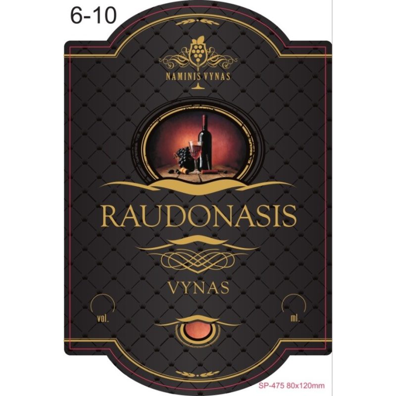 Etiketė JUODA Raudonasis vynas