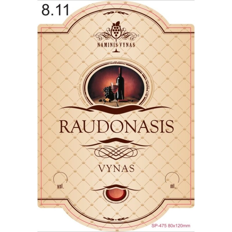 Etiketė KREMINĖ Raudonasis vynas