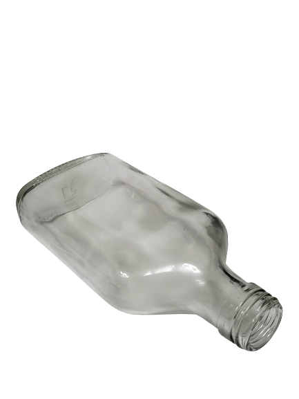 Stiklo butelis ,,Flask” 200ml su geltonu užsukamu kamšteliu