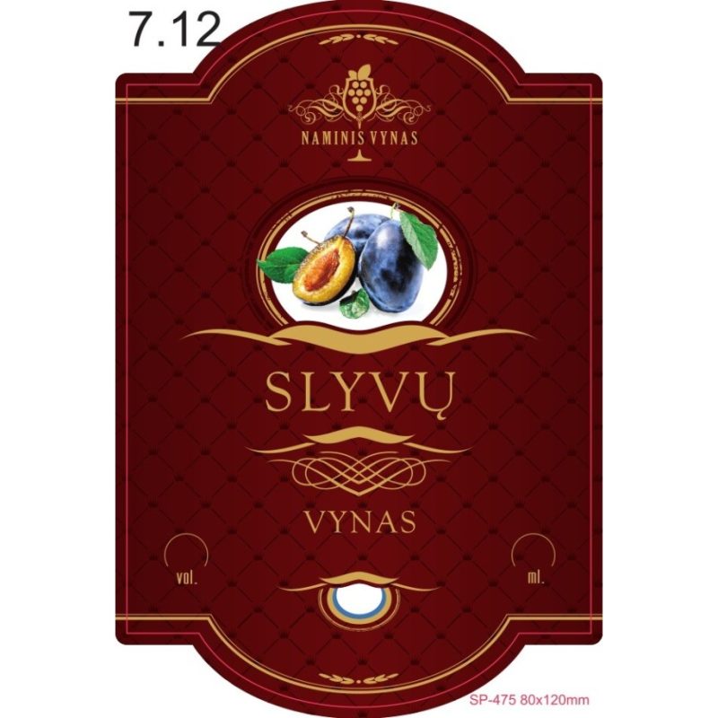Etiketė BORDO Slyvų vynas