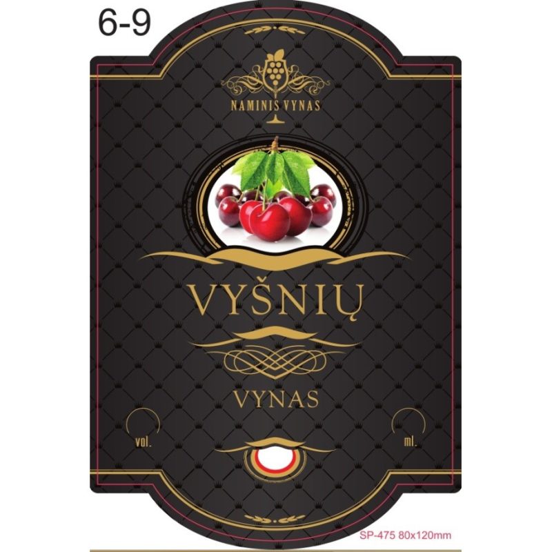 Etiketė JUODA Vyšnių vynas