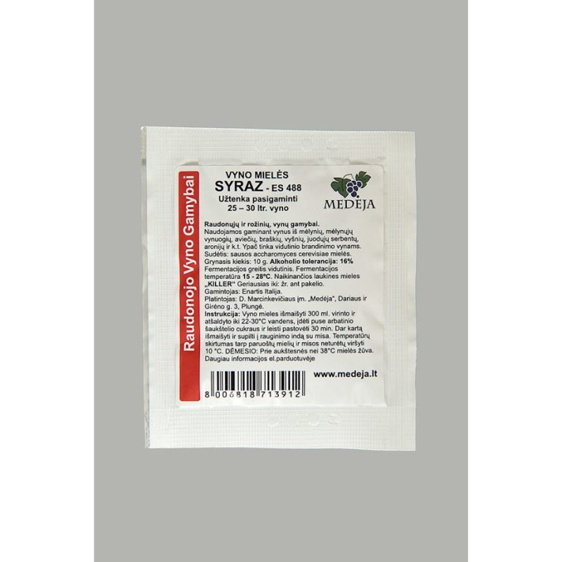 Vyno mielės SYRAZ – ES 488