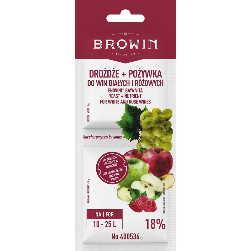 Mielės + maistinė medžiaga baltajam ir rožiniam vynui Enovini® BAYA VITA, 17 g