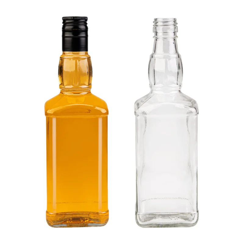 Stiklinis butelis Kvadratas, 0,5l, skaidrus, pakuotė 12 vnt