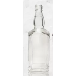 Stiklinis butelis Kvadratas, 0,5l, skaidrus, pakuotė 12 vnt