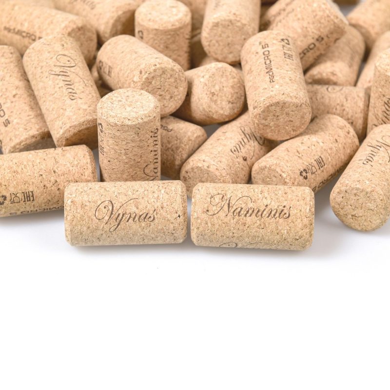 Mikro granulių kamščiai MICRO 5 44×23 su užrašu (30vnt)