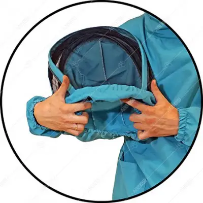 Striukė bitininkui medvilninė su skafandru ant lankų