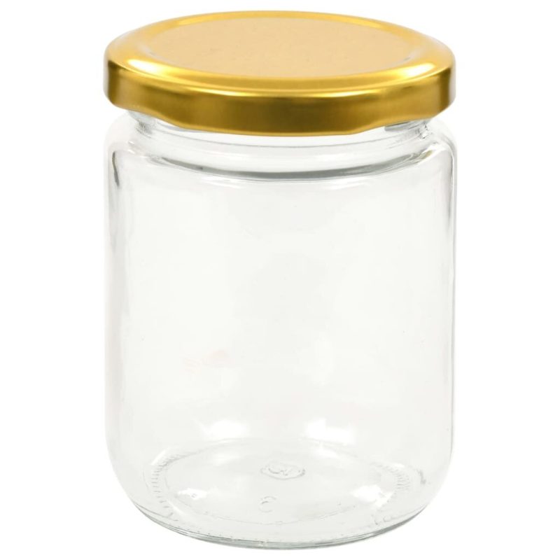 Stiklainis 137ml su auksiniu 53mm dangteliu