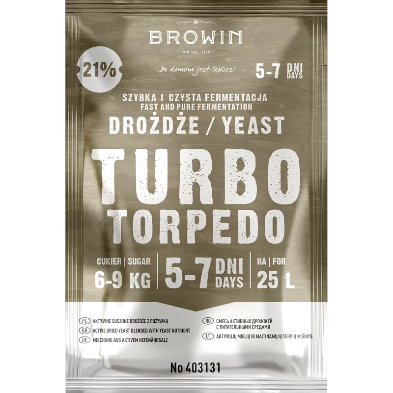 Turbo Torpedo 5-7 dienų distiliavimo mielės, 21%