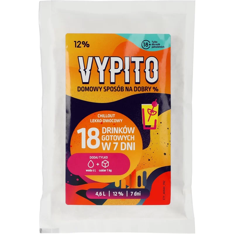 VYPITO 12%, paketėlis 18 gėrimų – Chillout Lightly Fruity, 126 g