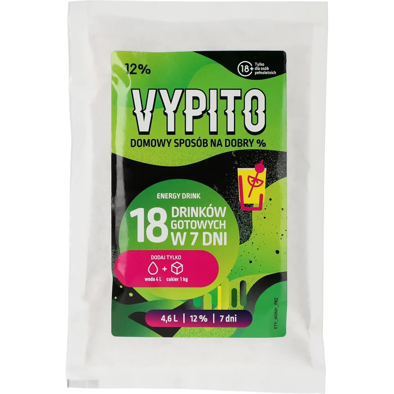 VYPITO 12%, paketėlis 18 gėrimų – Energinis gėrimas, 126 g