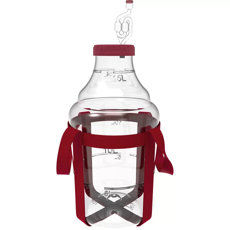 Plastikinis vyno indas su diržais Demijohn Browin 15L