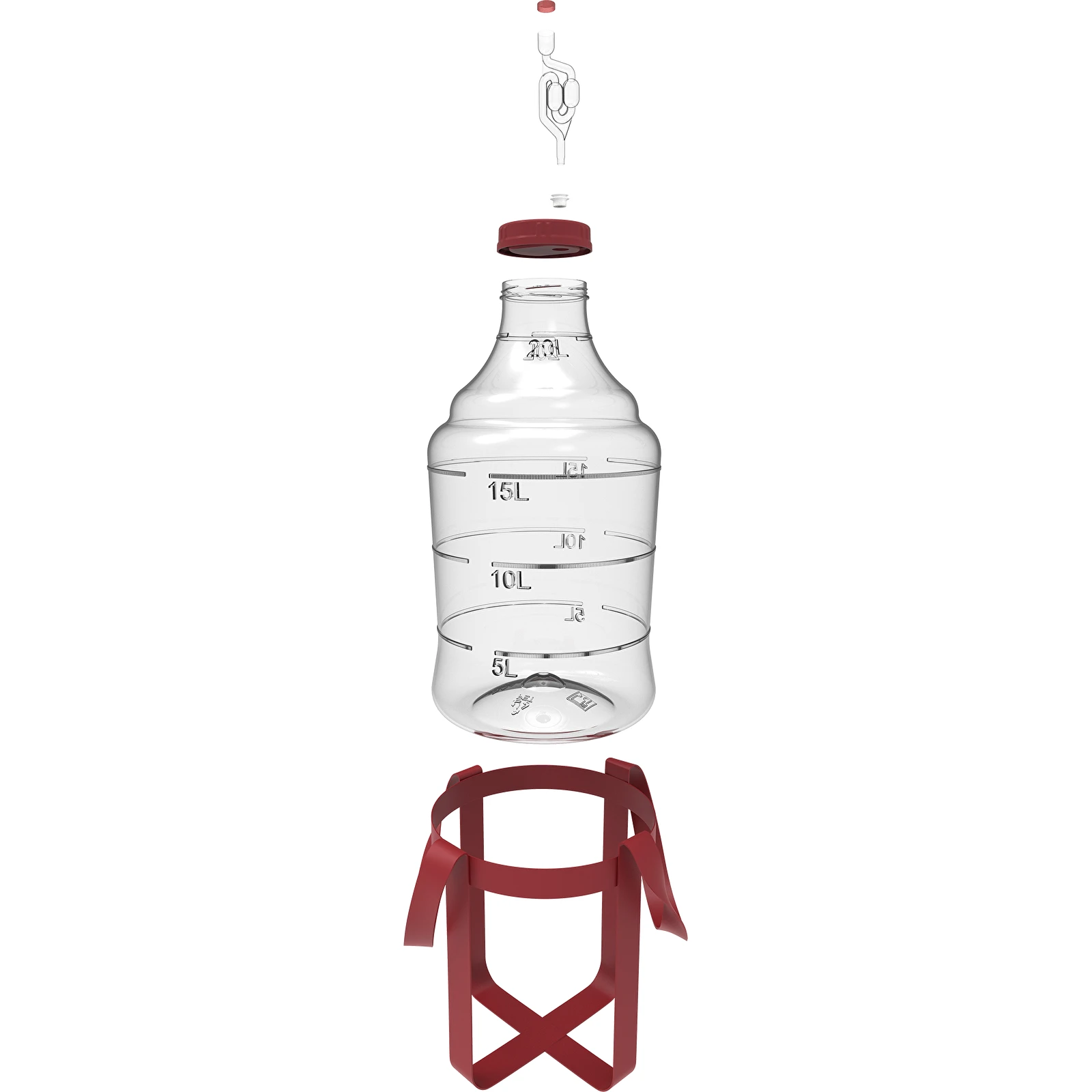 Plastikinis vyno indas su diržais Demijohn Browin 20L - Image 2
