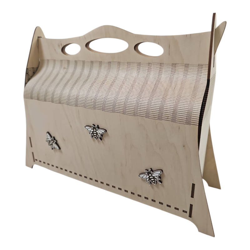 Dėžutė 3 stiklainiams su rankenėlėm