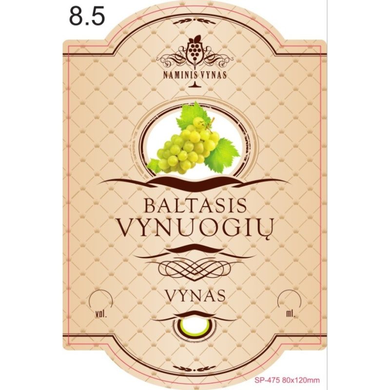 Etiketė KREMINĖ Baltasis vynuogių vynas
