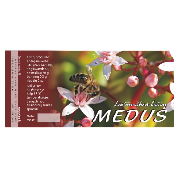 Lipni medaus etiketė „Pavasaris“ (100 vnt)