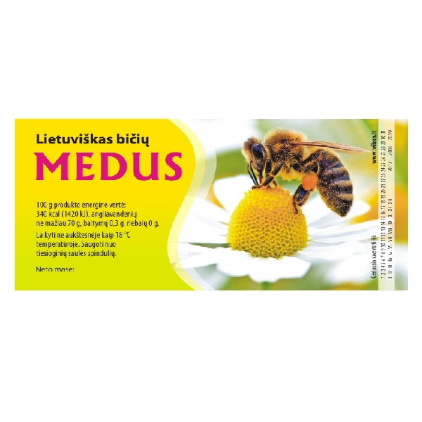 Lipni medaus etiketė „Ramunėlė“ 100 vnt