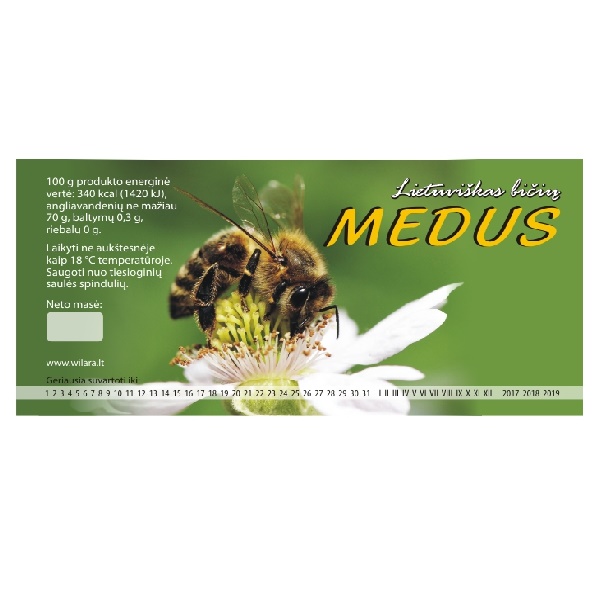Lipni medaus etiketė „Saldus nektaras“ (100 vnt.)