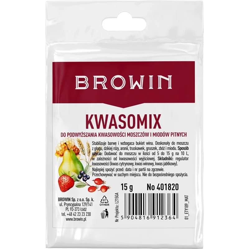 Rūgštingumą reguliuojanti medžiaga „KWASOMIX” 15g