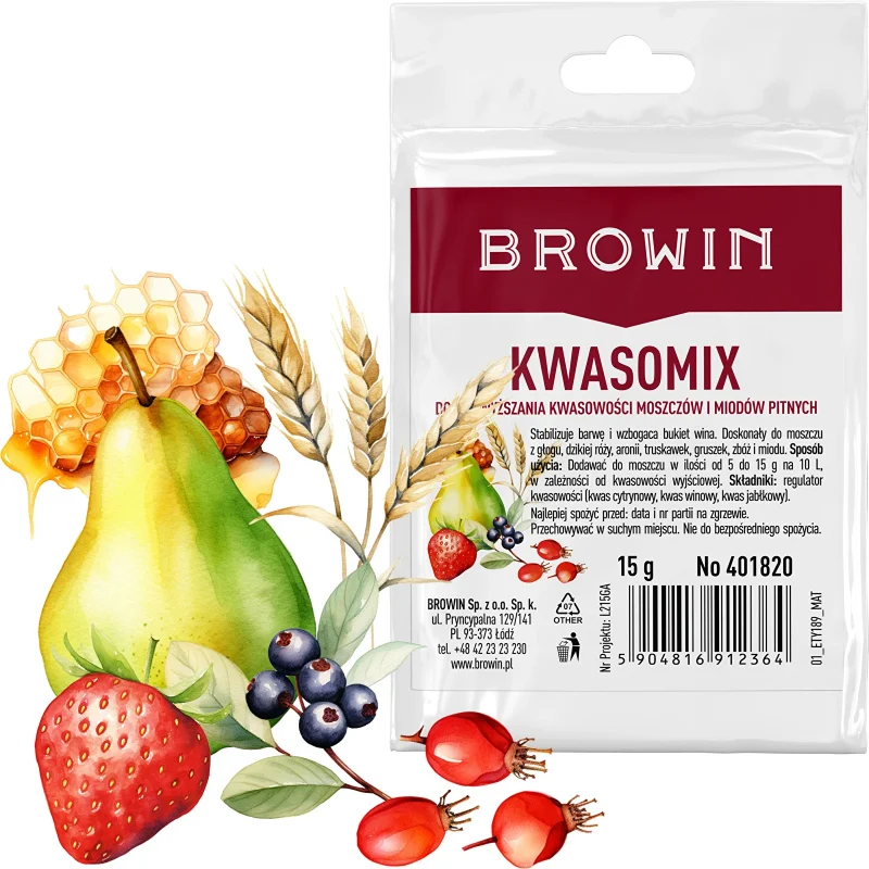 Rūgštingumą reguliuojanti medžiaga „KWASOMIX” 15g