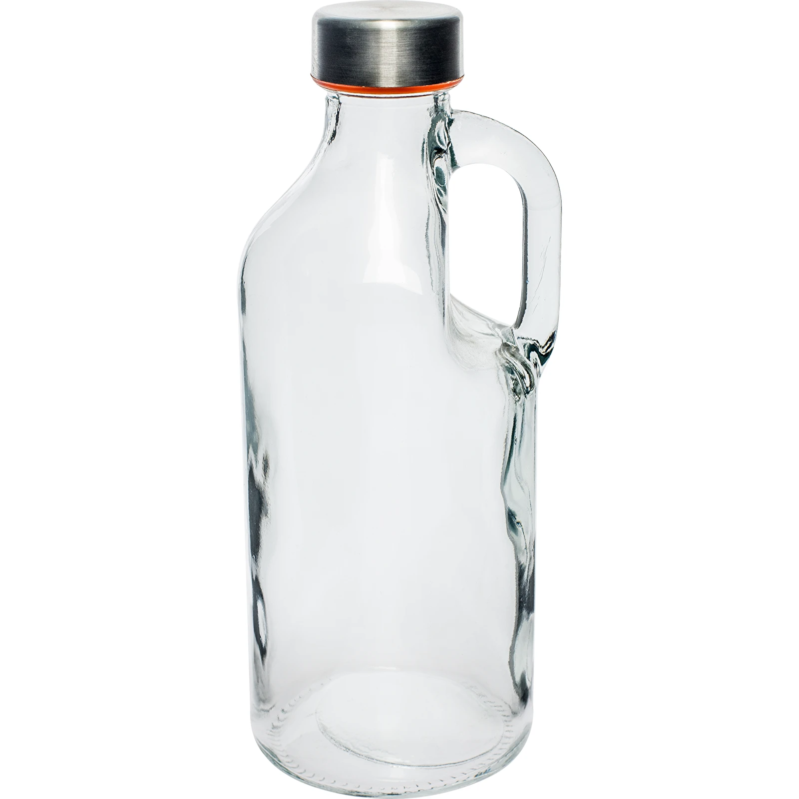 Stiklinis butelis 1L su užsukamu dangteliu ir rankenėle